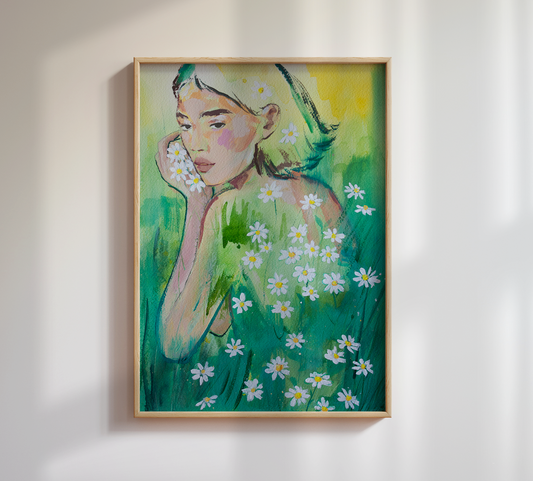 princess of the daisies - Kunstdruck