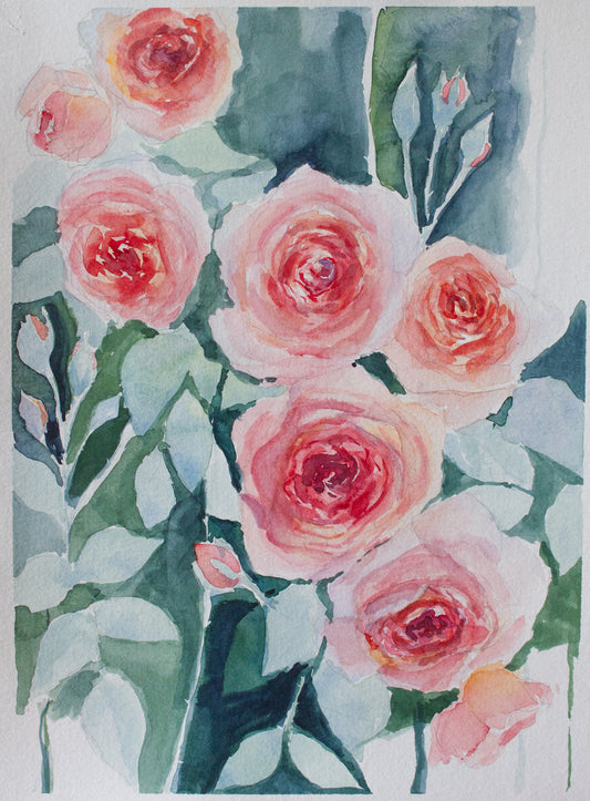 "Rose garden" - original Aquarell