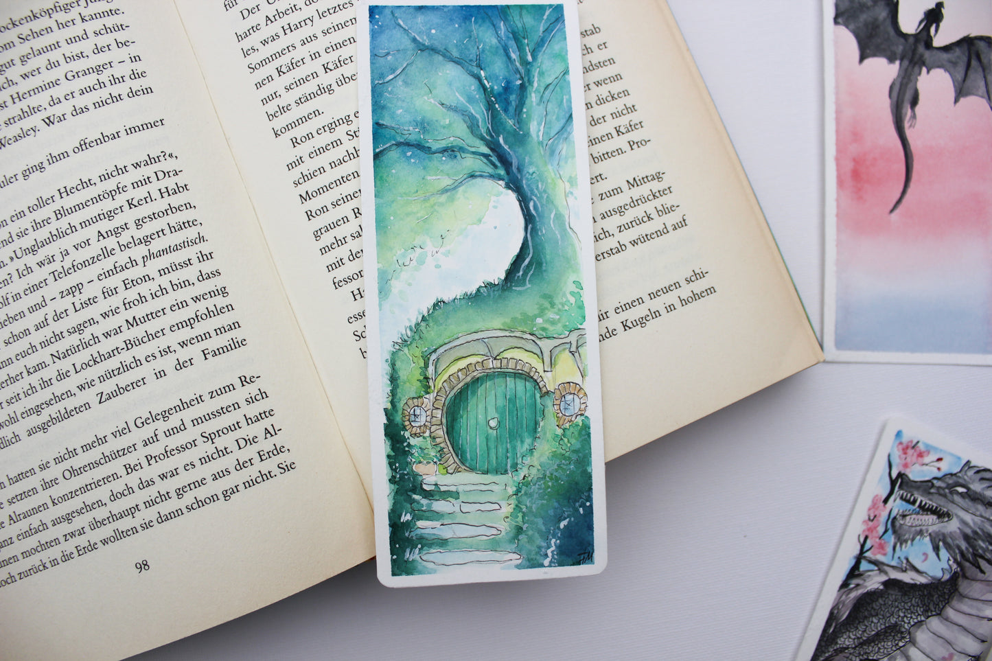 shire watercolor bookmark - original painting