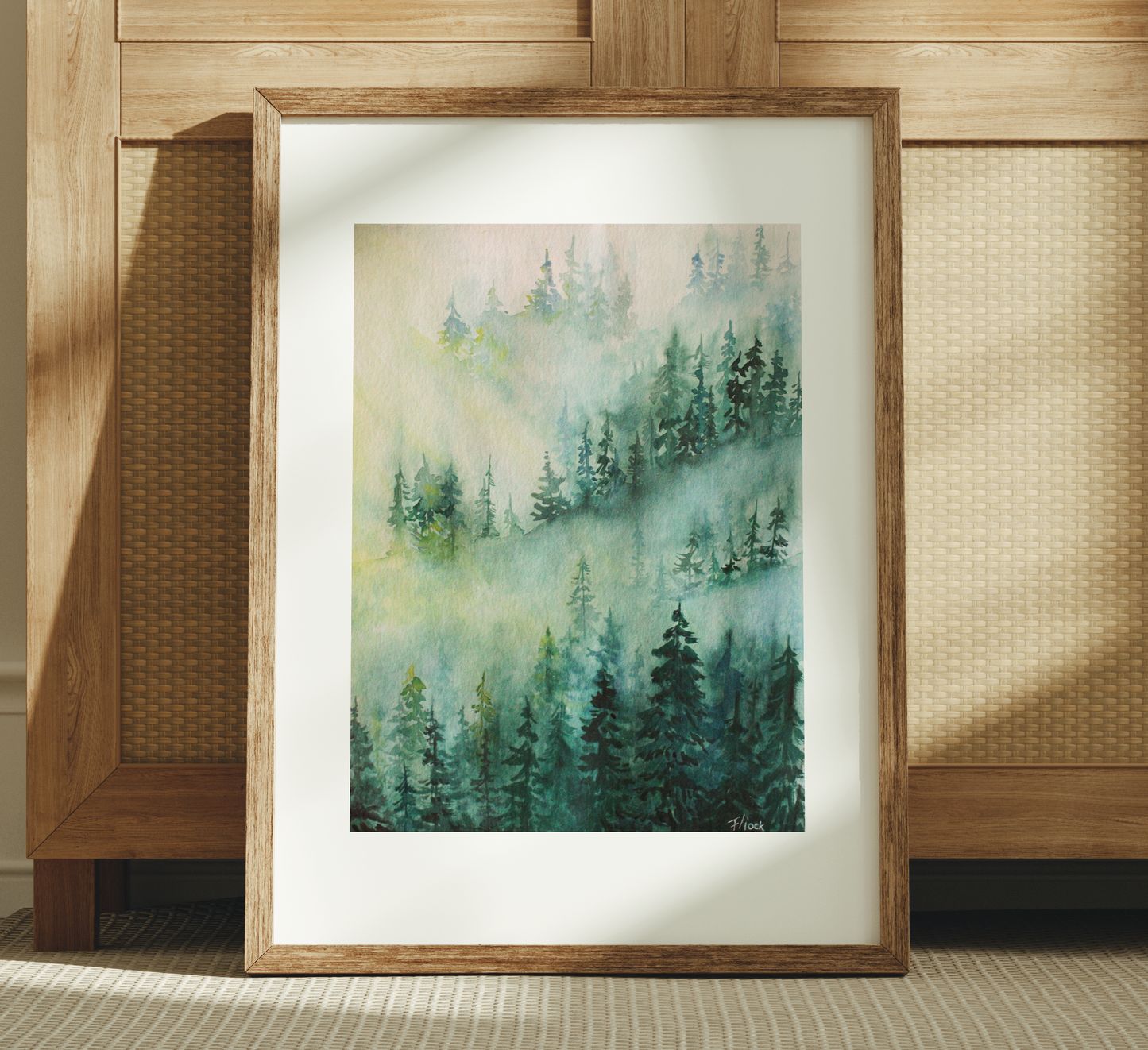 art print - misty forest